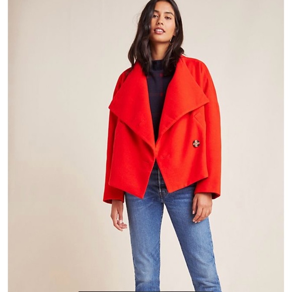 Anthropologie | Sascha Asymmetrical Coat, Red - Size M - Picture 2 of 14